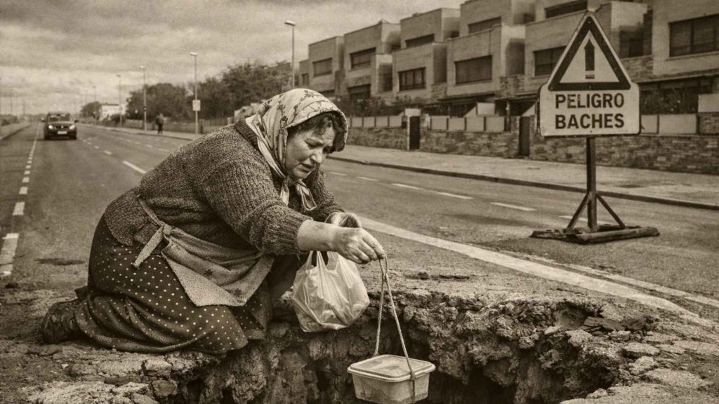 Una apenada abulense intenta hacer llegar alimentos a su hijo